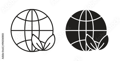 Environment icon in black color. Vector icons on white background