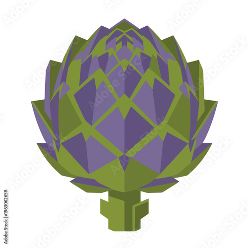 Purple Globe Artichoke Layered Leaf Vegetable Vector