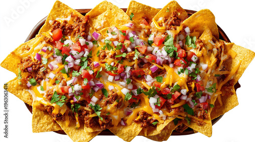 Loaded Nachos with Cheese, Salsa, and Fresh Toppings
