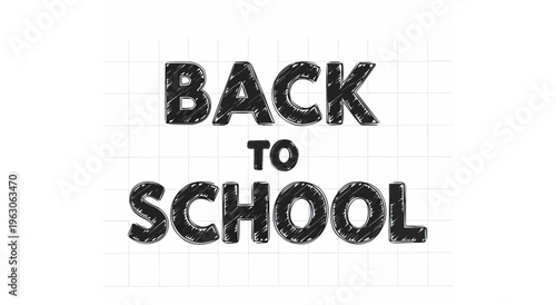 Back to School Vector Illustration Featuring a Textured Design on a Grid Background for Educational Content