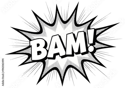 BAM! Comic Book Sound Effect Vector Illustration - A Blast of Excitement for Your Designs