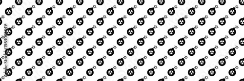 horizontal seamless black ignited atomic bomb for pattern and background.