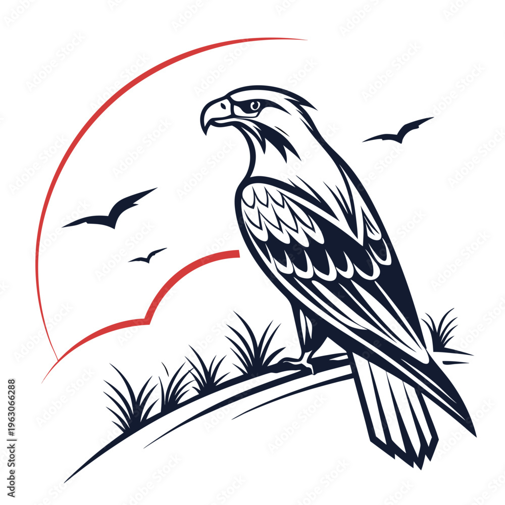 Fototapeta premium eagle on a branch