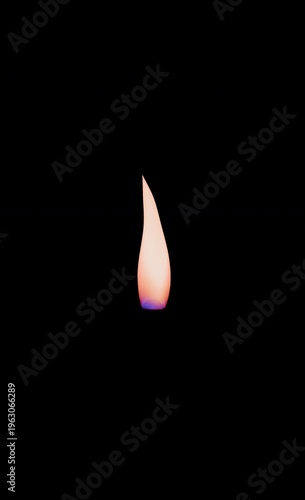 Single Candle Flame Burning Brightly Against transparent Background, Abstract Fire Element