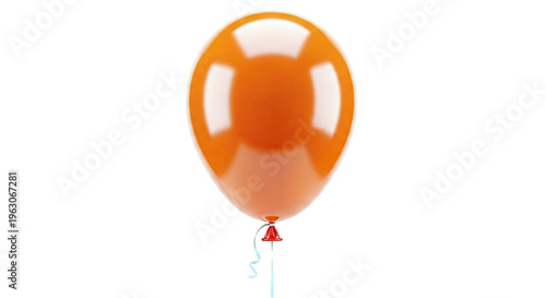 Single Orange Balloon with Ribbon