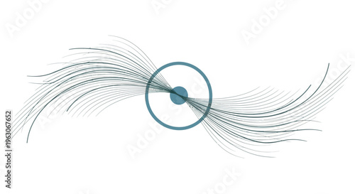 Abstract Swirling Lines Emanating from Center Circle, Cosmic Energy Flow