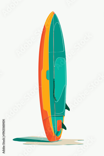 Blue Neoprene Surfboard Cover Vector Illustration