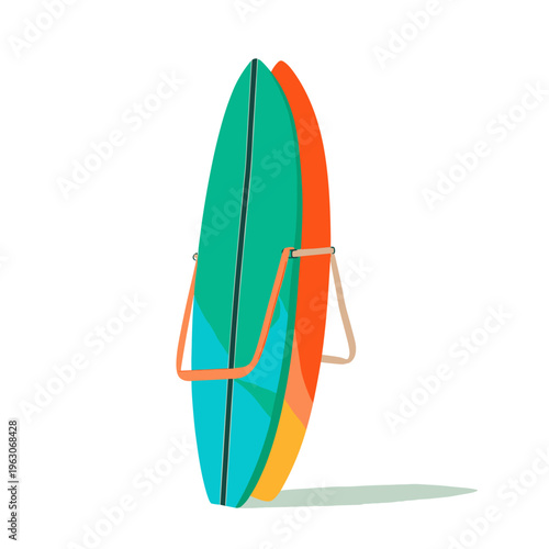 Blue Neoprene Surfboard Cover Vector Illustration