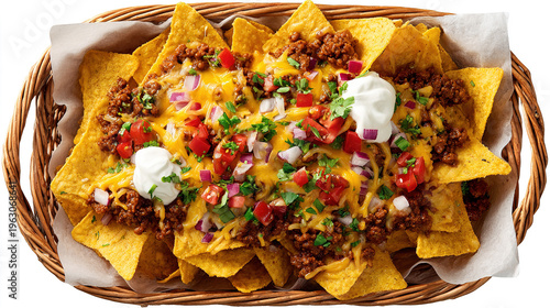 Loaded Nachos with Cheese, Salsa, and Fresh Toppings