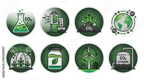 Hydrogen and Biofuel Energy Vector Icons | Sustainable Fuel Clipart | Hydrogen Molecule, Fuel Pump, Station, Industrial Facility, Biomass Corn Plant, Biofuel Flask, Storage Tank Vector