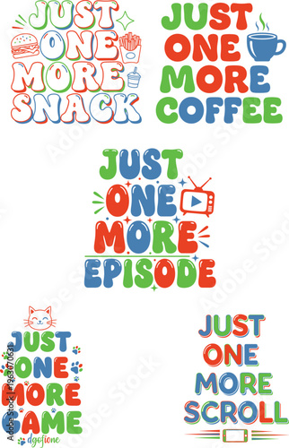 Social Media Addiction Quotes Set – Colorful Digital Lifestyle Typography Vector Illustration