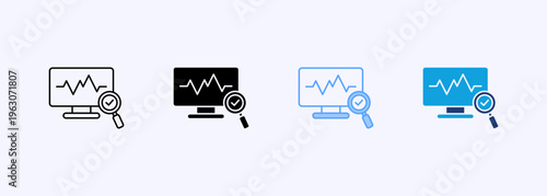 Monitoring Icon Set Multistyle Various Collection Element For Design