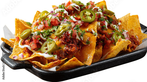 Loaded Nachos with Cheese, Salsa, and Fresh Toppings