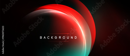 Dark backdrop features vibrant curved lines. Red, teal hues blend creating dynamic visual effect. Text reads background.