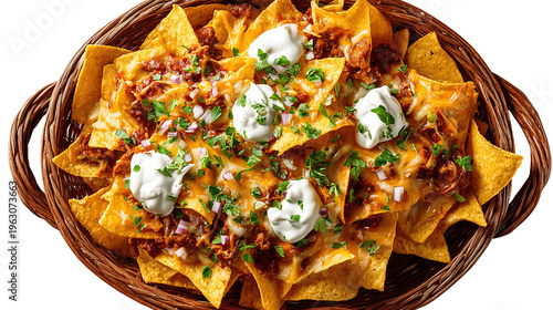 Loaded Nachos with Cheese, Salsa, and Fresh Toppings