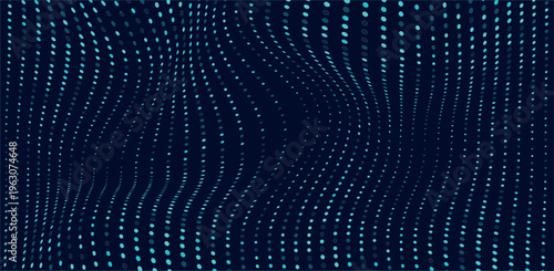 Blue Particle Wave Abstract Digital Technology Background