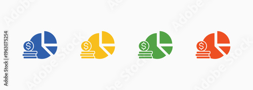 Budget Icon Set Color Multiple Style Collection Element For Design
