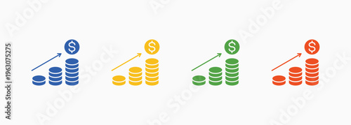 Revenue Icon Set Color Multiple Style Collection Element For Design