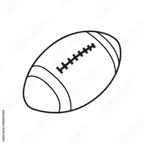 Minimalist American Football Line Art Illustration for Sports Crafts and Coloring