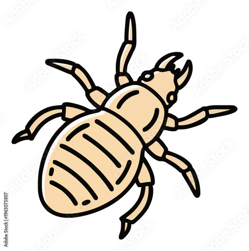 Head louse parasite illustration top view isolated o.... Generative AI