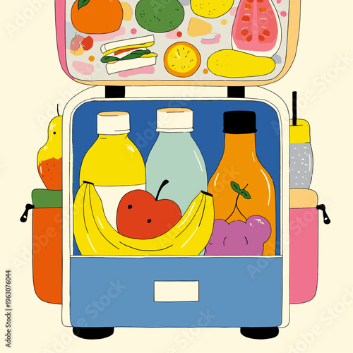 Open Insulated Cooler Backpack with Picnic Items