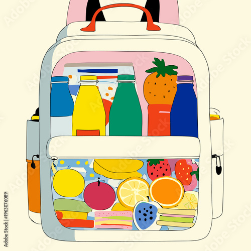 Open Insulated Cooler Backpack with Picnic Items