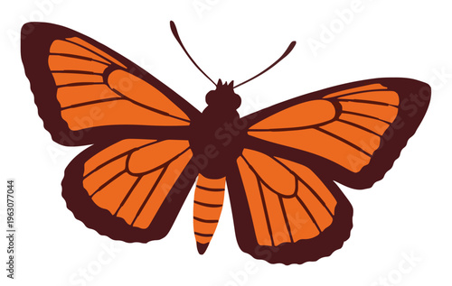 Skipper butterfly minimalist flat vector. Generative AI