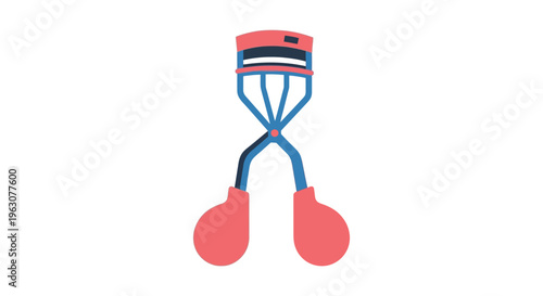 Eyelash curler in minimalist flat design for beauty product advertising