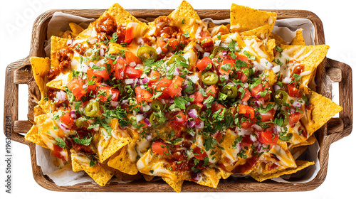 Loaded Nachos with Cheese, Salsa, and Fresh Toppings