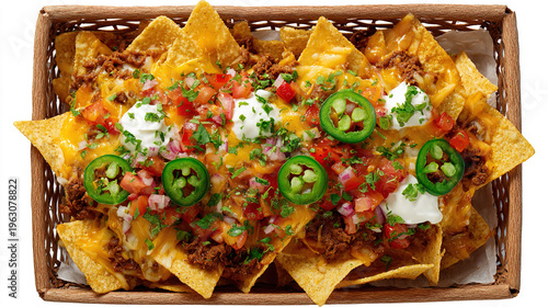 Loaded Nachos with Cheese, Salsa, and Fresh Toppings