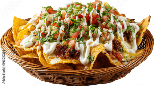 Loaded Nachos with Cheese, Salsa, and Fresh Toppings