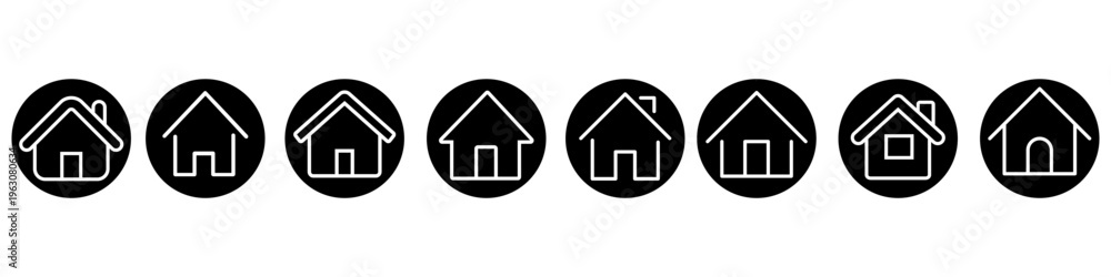 Fototapeta premium Home icon vector set. Home page Illustration sign collection. Homepage symbol. Main page logo.