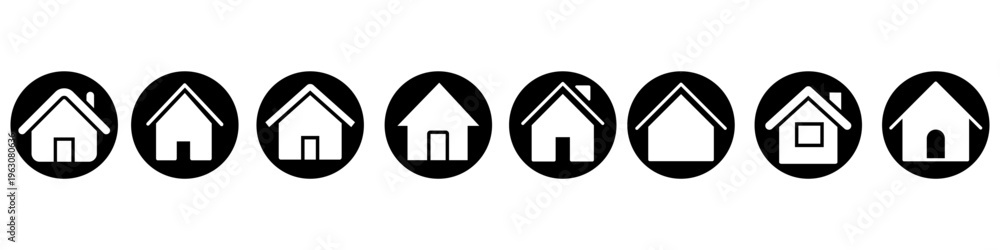 Obraz premium Home icon vector set. Home page Illustration sign collection. Homepage symbol. Main page logo.