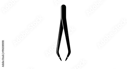 Closeup of black metal tweezers.