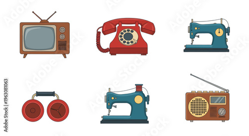Retro communication devices and appliances.