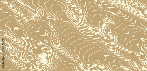 Wooden vein pattern. Wood grain texture. Dense ripple lines. Abstract curve striped background. Vector illustration