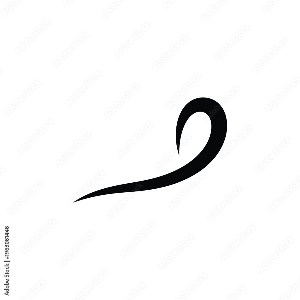 Fototapeta premium A minimalist illustration of a stylized black symbol on a white background