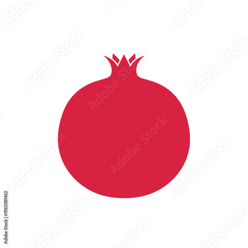 Pomegranate icon, fruit symbol, red logo, vector graphic