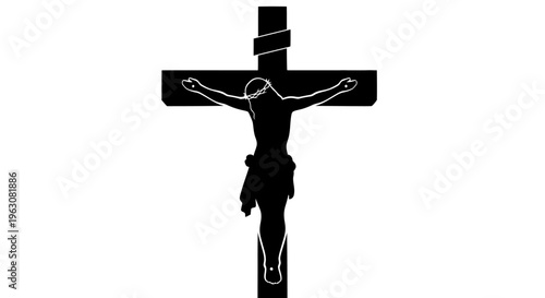 Silhouette of Jesus Christ on the cross.