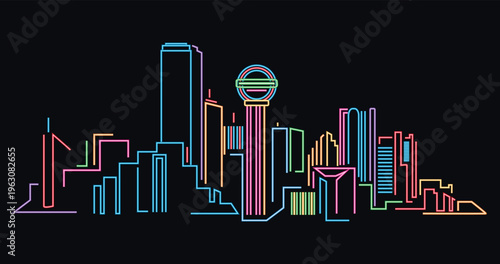 Dallas skyline vector illustration