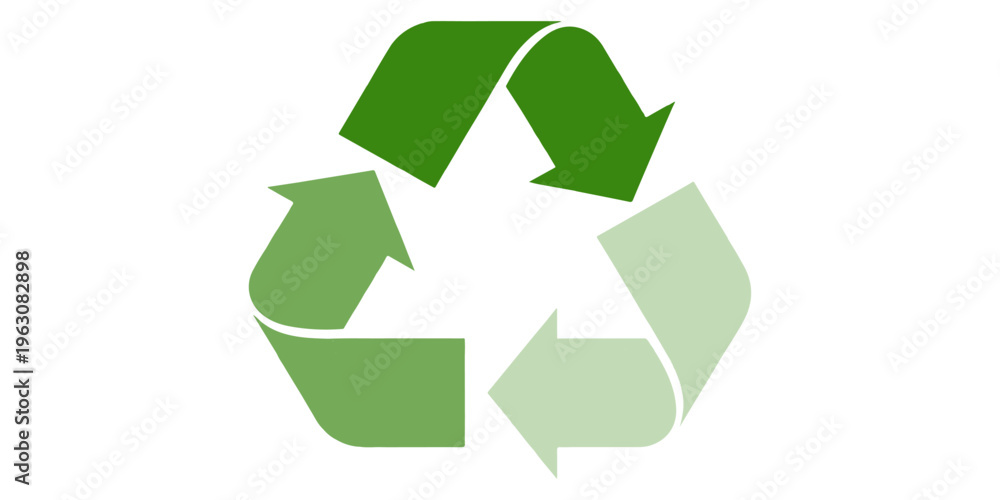 Fototapeta premium A green 3D recycle symbol icon on a white background representing eco friendly waste conservation and an environmental nature concept through a clean vector sign