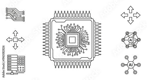 Microchip Electronic Circuit Board Component Closeup.