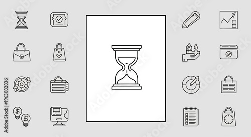 Hourglass Time Symbol Icon Design.