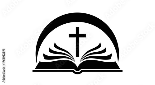 Bible and cross symbol representing faith and spirituality.