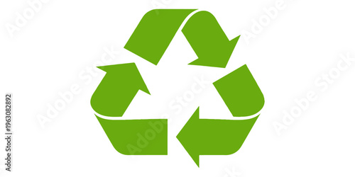Green 3d recycle symbol vector icon on white background representing environmental conservation and eco friendly waste reuse for a clean nature ecology