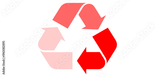 A green recycling symbol icon featuring three arrows in a circular eco design isolated on a white background for environmental conservation and waste reuse concepts