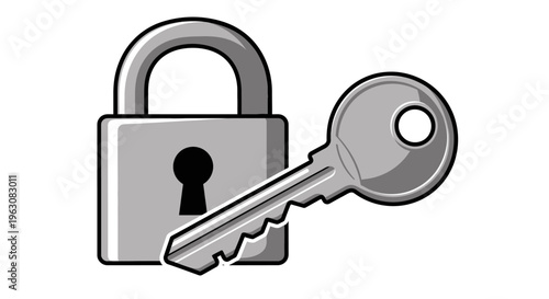 Key and Padlock Security Symbol.