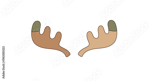 Moose antlers with green tips.