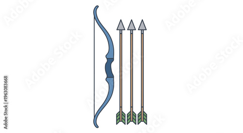 Blue bow and three arrows.