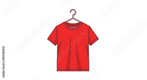 Red Short Sleeve Casual T Shirt.